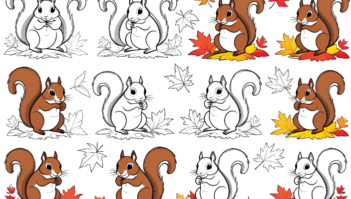 Squirrel Coloring Pages